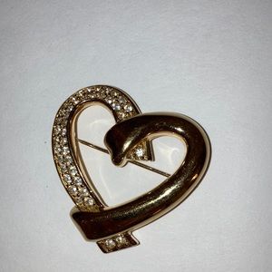 Swarovski Crystal Brooch Pin Heart Shaped